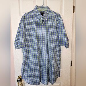 Tailorbyrd Blue and Green Casual Button Down Shirts